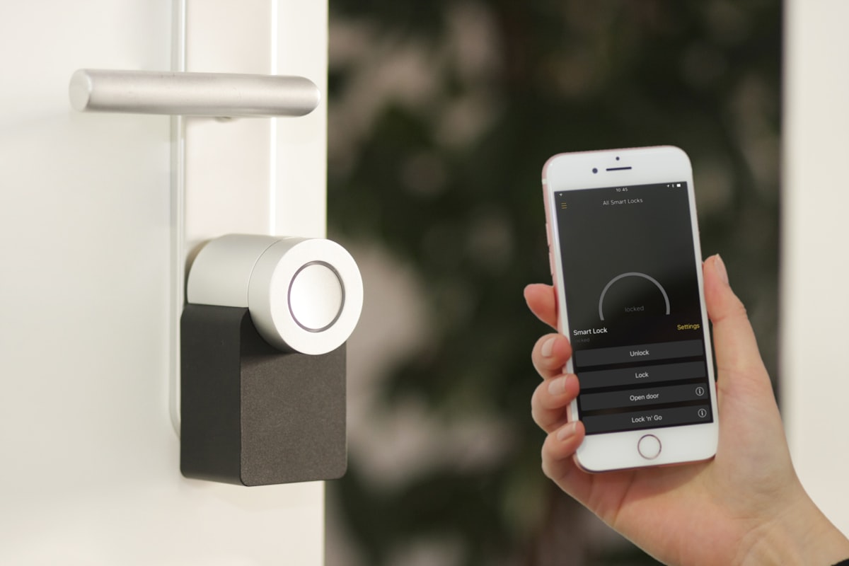 Smart home control hub being set up